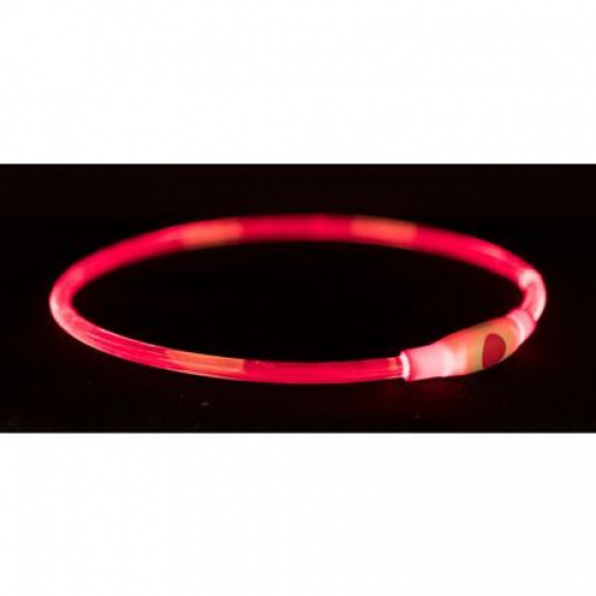 Flash light ring USB, blikací obojek, červená (RP 2,10 Kč)