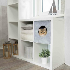 ANTON filcová krabice/jeskyně pro kočku, vhodné do IKEA regálu 33cm šedá
