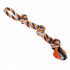 Dvojité lano HipHop bavlněné 3 knoty 60 cm / 450 g šedá, tm.šedá, oranžová