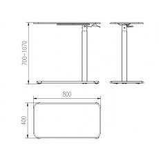 Psací stůl/stůl s nastavitelnou výškou Unikátní LAPTOP DESK bílý