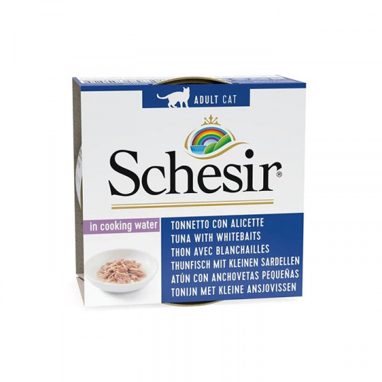 SCHESIR in cooking water Tuna with whitebait - mokré krmivo pro kočky - 85 g