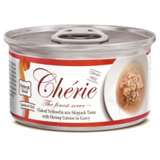 CHERIE Tuna with shrimp mix in gravy - mokré krmivo pro kočky - 80g