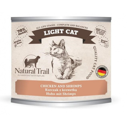 NATURAL TRAIL Light Cat Chicken with shrimp - mokré krmivo pro kočky - 200g