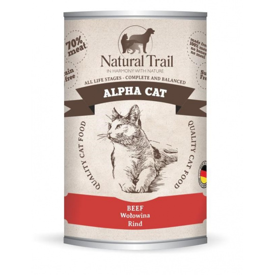 NATURAL TRAIL Alpha Cat Beef - mokré krmivo pro kočky - 400g