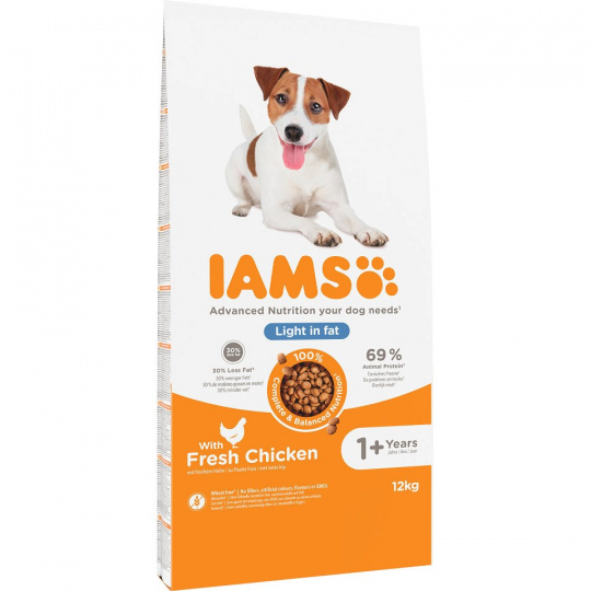 IAMS Vitality Adult Light in fat - suché krmivo pro psy s nadváhou - 12 kg