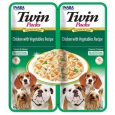 INABA Dog Twin kuřecí se zeleninou v bujónu – pochoutka pro psy – 2x40g