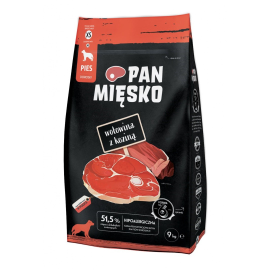 PAN MIĘSKO Beef with goat XS - suché krmivo pro psy - 9kg