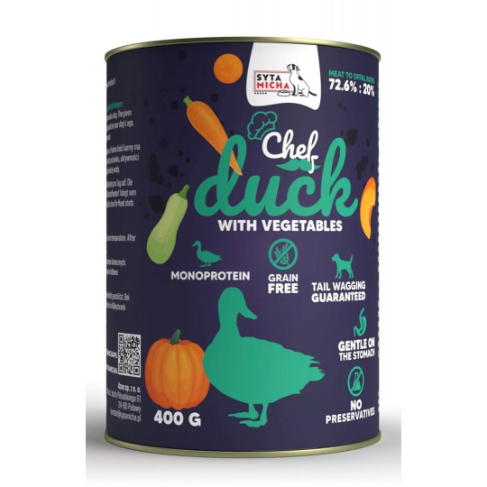 SYTA MICHA Chef Duck with vegetables - mokré krmivo pro psy - 400g