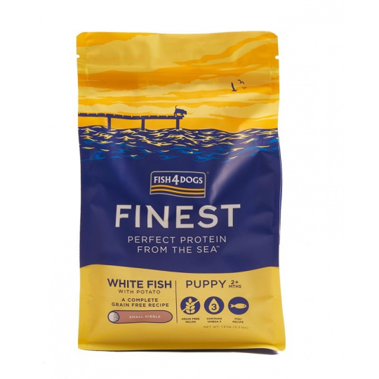 FISH4DOGS Finest Puppy Small Complete White fish - suché krmivo pro psy - 1,5kg