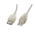 Lanberg CA-USBE-12CC-0018-TR USB kabel 1,8 m USB 2.0 USB A Průhledná