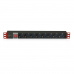 Techly I-CASE STRIP-81UD napěťová distribuční jednotka (PDU) 8 AC zásuvky / AC zásuvek 1U Černá, Červená