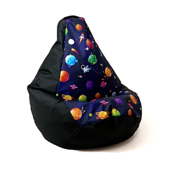 Sako taška pouffe pear print black-planets L 105 x 80 cm