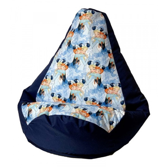 Sako taška pouffe pear print navy blue - Ledové království XXL 140 x 100 cm