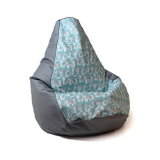 Sako taška pouffe Pear print grey-lama L 105 x 80 cm