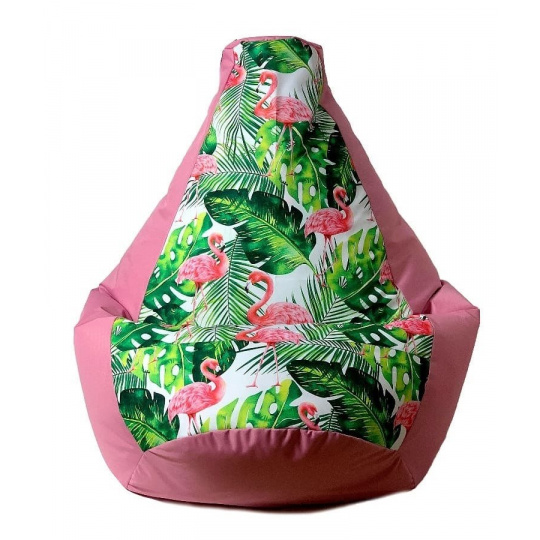 Sako taška pouffe Pear print pink-flaming XL 130 x 90 cm