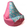 Sako taška pouffe Pear print pink-unicorn L 105 x 80 cm