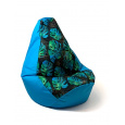 Sako taška pouffe Pear print blue-monstera L 105 x 80 cm