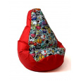 Sako taška pouffe Pear print red-graffiti L 105 x 80 cm