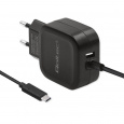 Qoltec 50190 Nabíječka 17W | 5V | 3,4A | USB + USB typu C