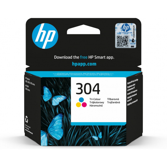 HP 304 Tříbarevná originální inkoustová kazeta