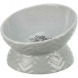 Podniesiona miska ceramiczna, ergonomiczny kształt, 0,35 l / 17 cm, szara