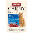 Carny Adult 85 g hovězí + perlička, kapsička pro kočky