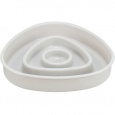 Miska k pomalému krmení, design triangl, 0,35l/15 ×15 cm, plast/TPR, šedá