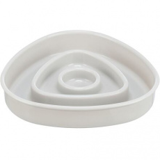Miska k pomalému krmení, design triangl, 0,35l/15 ×15 cm, plast/TPR, šedá