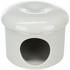 Keramický domek, 1 vchod, odnímatelná stříška, o 16 × 12 cm, tmavošedá Keramický domek, 1 vchod, odnímatelná stříška, o 16 × 12 cm, tmavošedá