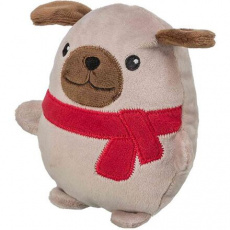 Xmas Dog - piesek 16 cm, zabawka dla psów z dźwiękiem, plusz