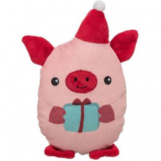 Xmas Pig - świnka 19 cm, zabawka dla psów bez dźwięku, plusz