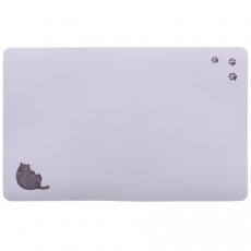 Prostírání pro kočky, Fat Cat s tlapkami, 44 x 28 cm, šedá