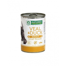 Natures P KONZERVA dog adult Teľacie & Kačacie malé plemeno 400 g