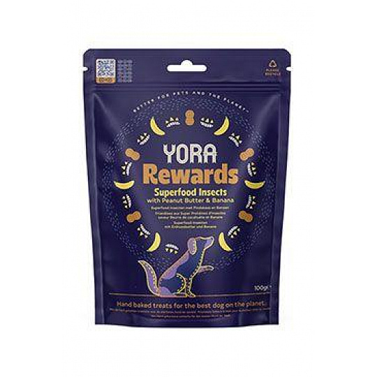 YORA Dog poch. z hmyzu Rewards arašídy a banán 100g