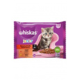 Mars WHISKAS kapsička cat Junior Mäsový výber kura&hovädzie&jahňa&králik v šťave 4 x 85 g
