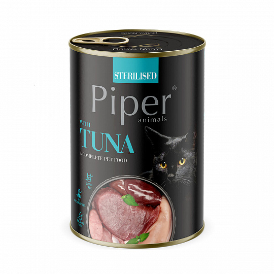 NEW PIPER CAT konzerva pro sterilizované kočky, s tuňákem, 400g 