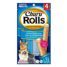 Churu Cat Rolls Chicken wraps Tuna&Scallop cream 4x10g