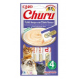 Pamlsek Inaba Churu Pyré cat Tuniak s mušľami 4 tuby 56 g