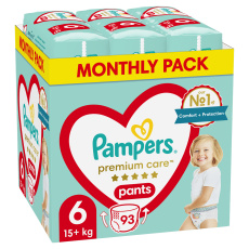 PAMPERS Premium Kalhotkové pleny velikost 6, 15-25kg, 93ks