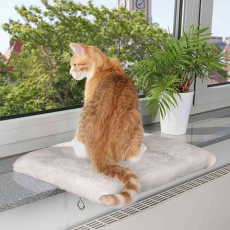 Plyšové lehátko na parapet, sv.šedé 51x36 cm Plyšové lehátko na parapet, sv.šedé 51x36 cm