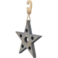 Xmas Snack Star - hviezda na maškrty, hračka pre hlodavce, 14 x 17 cm, sivá