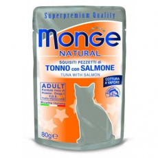 MONGE NATURAL kapsička tuňák v želé s lososem pro kočky 80 g MONGE NATURAL kapsička tuňák v želé s lososem pro kočky 80 g