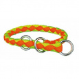 Obojek CAVO kulatý polostahovací - neon oranžový/zelený