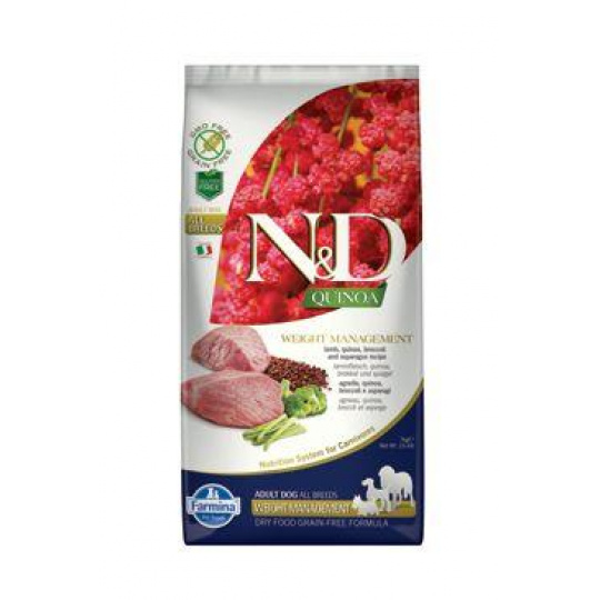 Farmina N&D dog QUINOA (GF) adult medium & maxi, weight managment, lamb & broccoli 7 kg