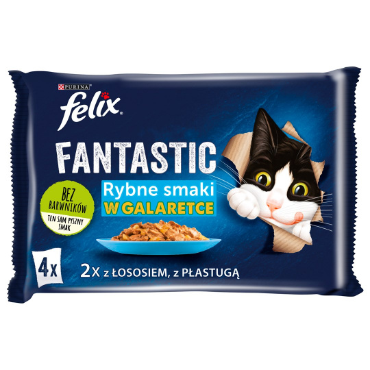 Felix Fantastic Losos v želé + Platýs v želé 4x85 g