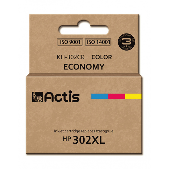 Actis KH-302CR Inkoust (náhrada za HP 302XL F6U67AE; prémiový; 21 ml; barevný)