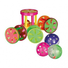 Plastový míček/klec s rolničkou 4,5cm/4cm ( 60ks dóza) Plastový míček/klec s rolničkou 4,5cm/4cm ( 60ks dóza)