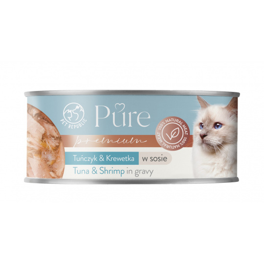 PET REPUBLIC Pure Tuna & Shrimp in gravy - mokré krmivo pro kočky - 80g