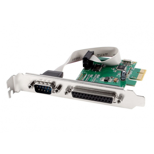 Gembird PEX-COMLPT-01 Sériový port COM + port LPT Přídavná karta PCI-Express, s extra nízkoprofilovým držákem