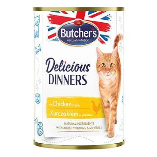 Butcher's Cat Delic.Dinners kuřecí v želé konz. 400g